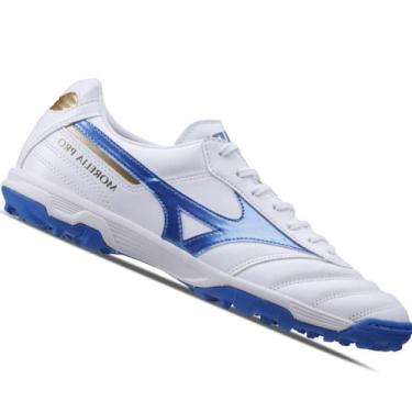Imagem de Chuteira Mizuno Morelia Ii Pro As Society Masculina, Branco, Marinho, 