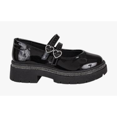 Imagem de Sapato Boneca Infantil Menina Com Strass Molekinha 2576202, Preto, 26,