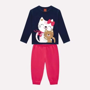 Imagem de Conjunto Moletom Infantil Kyly Menina Flanelado Inverno