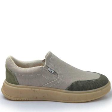 Imagem de Sapatênis Ferracini Masculino Slip On Logan Green 9906, 40, Bege