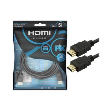Imagem de Cabo hdmi gold 2.0 4k hdr 19p chip-sce 5 metros - PIX