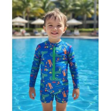 Imagem de Macaquinho Infantil Praia Piscina Bebê Proteção Solar UV50 Moda Verão 