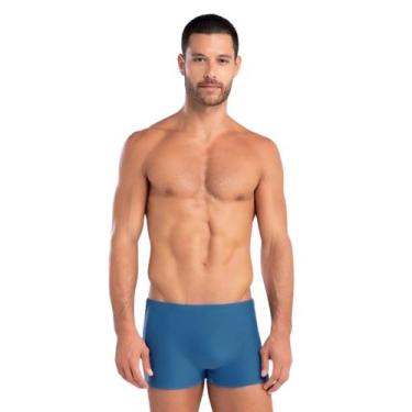 Imagem de Sunga Boxer Praia Plus Size Mash Laterais Largas Poliamida, Azul turqu