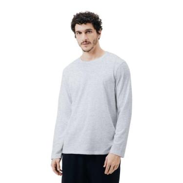 Imagem de Camiseta Manga Longa Hering World Masculina 026X, Cinza mescla, G