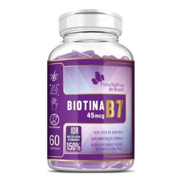 Imagem de Biotina Vitamina B7 45mcg 150%idr 60 Cápsulas - Flora Nativa - Flora N
