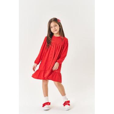 Imagem de Vestido Infantil Menina Corações Vermelho Mundo Cinti, Vermelho, 2