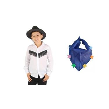 Imagem de Fantasia cowboy country infantil camisa e lenço festa junina - MC PRES