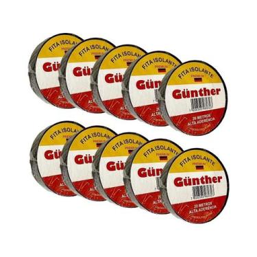Imagem de Fita Isolante Gunther Premium 18 Mm X 20mts Kit 10 Fitas