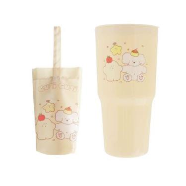 Imagem de COPO DE PLÁSTICO COM TAMPA MODELO BUCKS GUJI GUJI 800ml. - MINISO