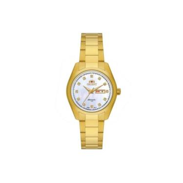 Imagem de Relogio orient automatico branco metal dourado nh6gg002 b1kx, DOURADO