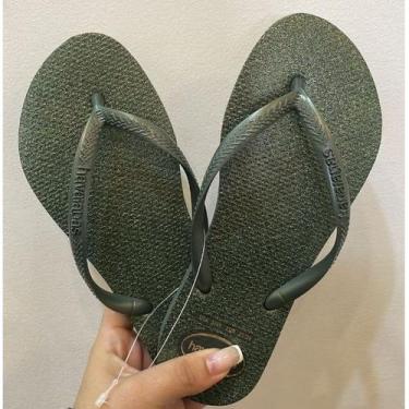 Imagem de Chinelo Clean Gloss - Havaianas, Verde oliva, 35/36