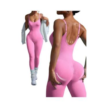 Imagem de Macacão De Yoga Feminino Sexy Sem Costura, Conjunto De Fitness Bodycon