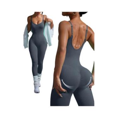 Imagem de Macacão De Yoga Feminino Sexy Sem Costura, Conjunto De Fitness Bodycon