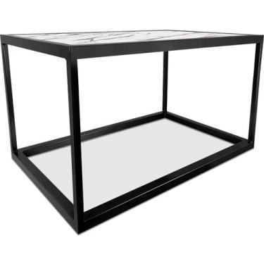 Imagem de Mesa De Centro Goldin Retangular Para Sala Decoração  Preto/Vulcano - 