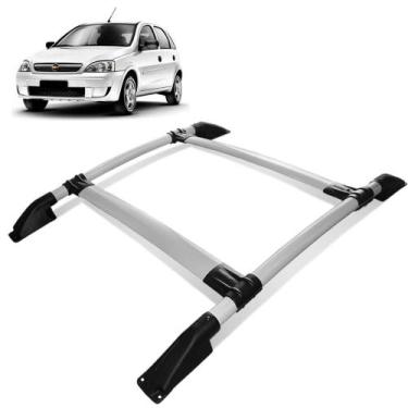 Imagem de Rack de Teto Bagageiro Corsa Hatch 2003 a 2013 Tubolar Prata - Track