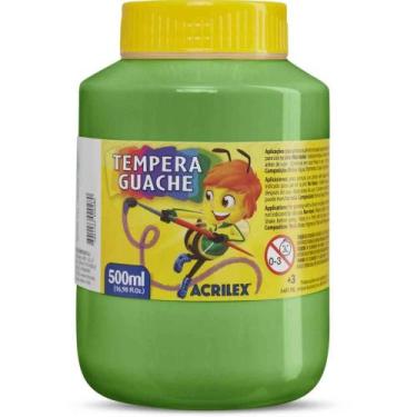 Imagem de Tinta Guache 500ML Verde Folha Caixa com 06 - Acrilex