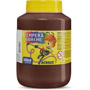 Imagem de Tinta Guache 500ML Marrom - Caixa com 6 - Acrilex