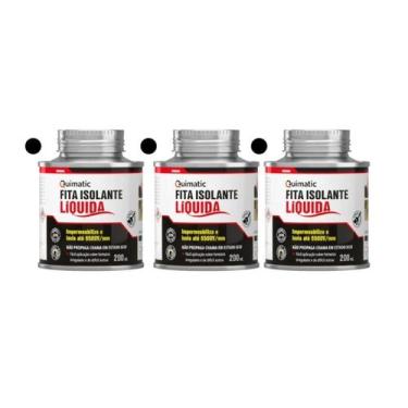 Imagem de Kit 3 fita isolante líquida quimatic 200ml preta bd1 tapmatic