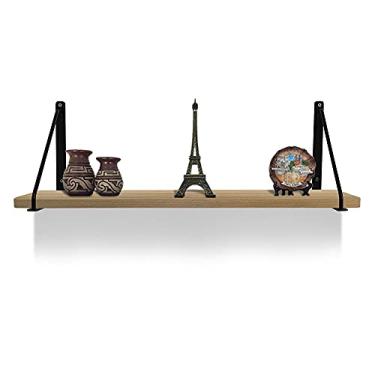 Imagem de Prateleira De Parede Munique Mao Francesa Decorativa Mdf 60cm X 15cm Preta/Jade