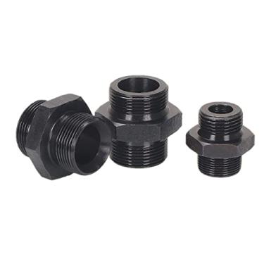 Imagem de 1 PCS Juntas de tubulação de óleo de alta pressão Rosca métrica de aço carbono M14 M16 M18 M20 Adaptador de conector de acessórios hidráulicos, M16x1.5R a M14x1.5C