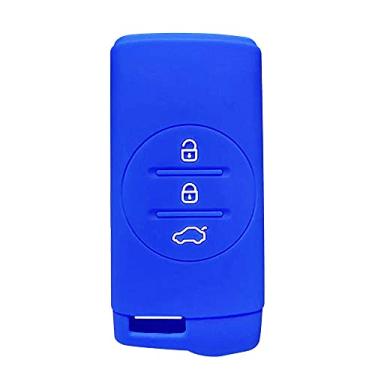 Imagem de YJADHU Porta-chaves masculino feminino porta-chaves tampa do porta-chaves do carro, adequado para Chery Tiggo 8 3x 5x Gx EQ7 Arrizo Exeed 65R 32R Chery Tiggo 7 Pro 5 2020, azul