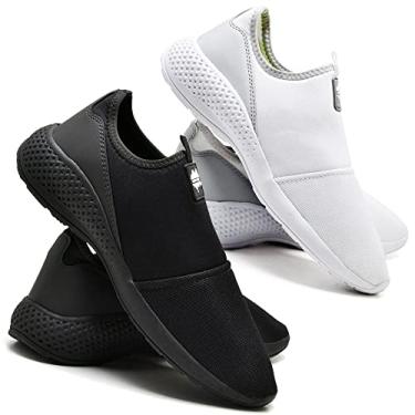 Imagem de Kit 2 Pares Tênis Meia Masculino Tecido Elástico Casual Black + Branco 38