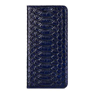 Imagem de Capa para Google Pixel 6/6 Pro, capa carteira de couro legítimo de luxo com suporte para cartão, fecho magnético, flip, capa para livro, azul, 15 cm
