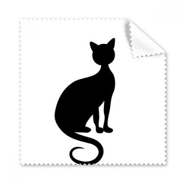 Imagem de Pano de limpeza de tela de telefone com desenho de animal elegante de gato preto 5 peças