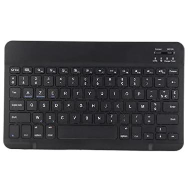 Imagem de Teclado Bluetooth, teclado sem fio ultrafino estilo tesoura de 10 polegadas com cabo USB, mini teclado ergonômico portátil para laptop, tablet, smartphone (preto)