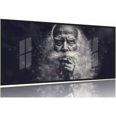 Imagem de Quadro Para Barbearia Velho Barbudo Cachimbo 130x60 Moldura Preta 2x2