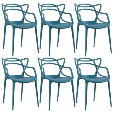 Imagem de Kit - 6 X Cadeiras Masters Allegra - Turquesa