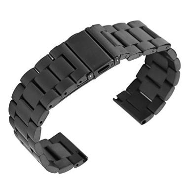 Imagem de pulseira comercial de aço inoxidável sólido para Samsung Gear S3/Galaxy Watch 46 mm/Galaxy Watch 3 de 45 mm,Pilipane Pulseiras de relógio de aço inoxidável, preto