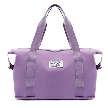 Imagem de Bolsa de viagem impermeável de grande capacidade bolsa de embarque conveniente bolsa de ioga ao ar livre (Roxo)