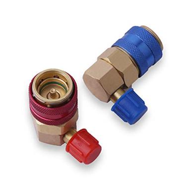 Imagem de Conector de acoplador rápido de carro Centaurus R134A de lado baixo alto e baixo adaptador de latão para ar-condicionado, refrigerante, manifold ajustável (1 par)