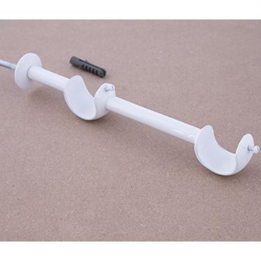 Imagem de Suporte Duplo 8cm para Varão de Cortina Wiler K Branco 28x28mm
