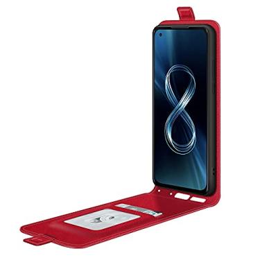 Imagem de YUNCHAO Caixa de telefone Para ASUS ZenFone 8 R64 TEXTURA CASA DE COLATO VERTICAL DO VERTICA COM CATOS DE CARTÃO E FOTO DE CARTO E FOTO capa para celular