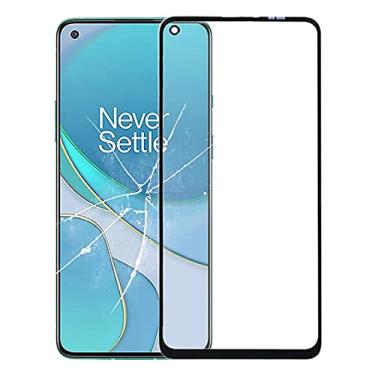 Imagem de For OnePlus 8T Front Screen Outer Glass Lens (Black)