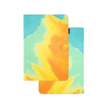 Imagem de ZiEuooo Linda capa protetora de couro aquarela para tablet Samsung Galaxy Tab A7 Lite A8 S6 Lite S7 Plus FE A 8.0 10,1 polegadas (Amarelo, Tab A8 2021 10,5 X200 X205)