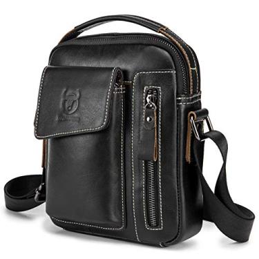 Imagem de Tingpai Bolsa de ombro masculina vintage de genuíno pa esportes ao ar livre pa viagem bolsa crossbody bolsa pacote de bolsa casual