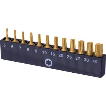 Imagem de NordWolf Conjunto de brocas Torx de 12 peças, chaves de fenda revestidas com nitreto de titânio e liga de aço S2, tamanhos T5 a T40