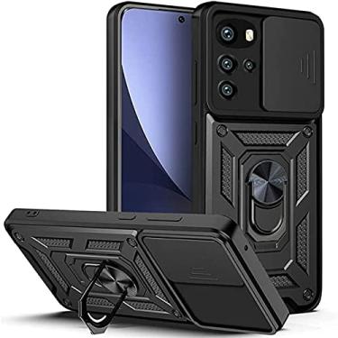 Imagem de Case for Motorola Moto g22 with Slide Camera Cover,Military Grade Heavy Duty Protection Phone Case Cover with Magnetic Ring Kickstand for Motorola Moto g22 (preto)