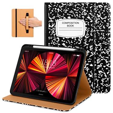 Imagem de DTTO Capa para iPad Pro 11 polegadas 2ª/3ª geração 2021/2020/2018, capa de couro PU premium com alça de mão, também serve para iPad Air 4/5 - Despertar/hibernar automaticamente e vários