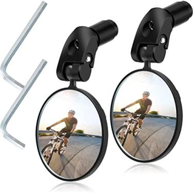 Imagem de yuandan Espelho de bicicleta, espelho de bicicleta de estrada 360° ajustável giratório espelho de guidão convexo espelho de bicicleta com 2 chaves Allen para ciclismo ao ar livre Mountain Road Bike
