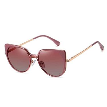 Imagem de Moda Cat Eye Clip em Óculos de Sol Feminino Verão Pesca Óculos Magnéticos Óculos de Condução Grandes Óculos de Luxo L, C5 Rosa Vermelho, Tamanho Único