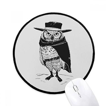 Imagem de Tapete de mouse de animal de personalização de pássaro de coruja para escritório tapete redondo para computador