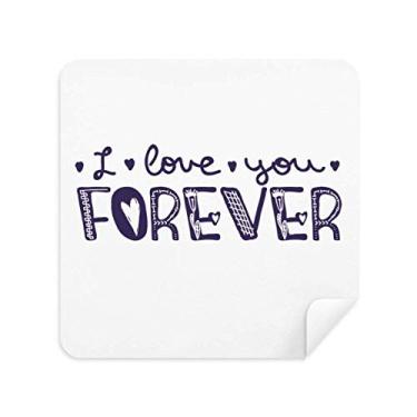 Imagem de DIYthinker Love You Forever Fofo Estilo Citação Pano de Limpeza de Tela Tecido Camurça 2 Peças