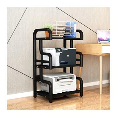 Imagem de KIZQYN Suporte de impressora para casa rack de impressora prateleira de chão mesa copiadora de escritório rack de armazenamento multicamadas tipo agulha impressora de mesa (cor: G-3 camadas)
