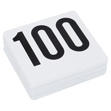 Imagem de ROY TN 1 100 – Conjunto de cartões de plástico número 1-100 da Royal Industries, plástico, 10 x 10 cm, base branca com números pretos