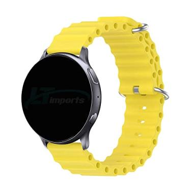 Imagem de Pulseira 20mm Ondas compativel com Samsung Galaxy Watch Active 2 44mm e Active 40mm - Galaxy Watch 3 41mm - Galaxy Watch 42mm - Amazfit Bip - Amazfit GTS - Marca LTIMPORTS (Amarelo)