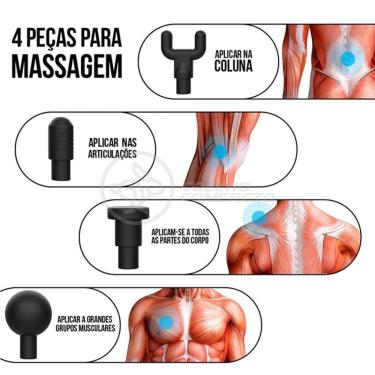 Imagem de Mini Massageador Muscular Facial Físico 6 Níveis Preto